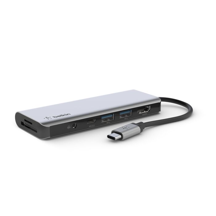 Belkin CONNECT USB-C 7-in-1 Multiport Hub Adapter - Space Gray