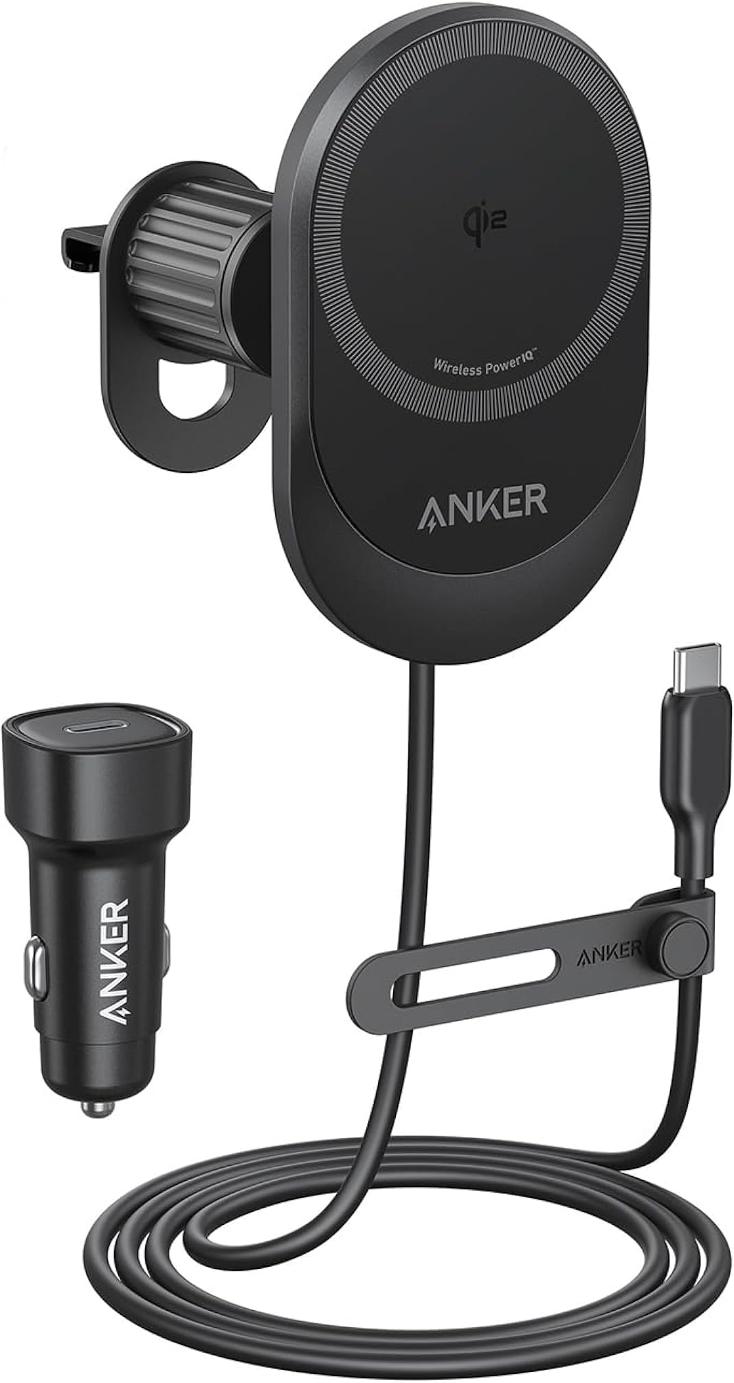 Anker MagGo Wireless Car Charger 15W with Adapter - Black