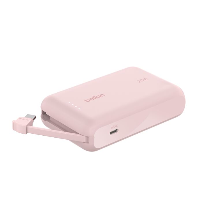 Belkin BoostCharge Power Bank 10K PD 20W with USB-C Cable - Pink